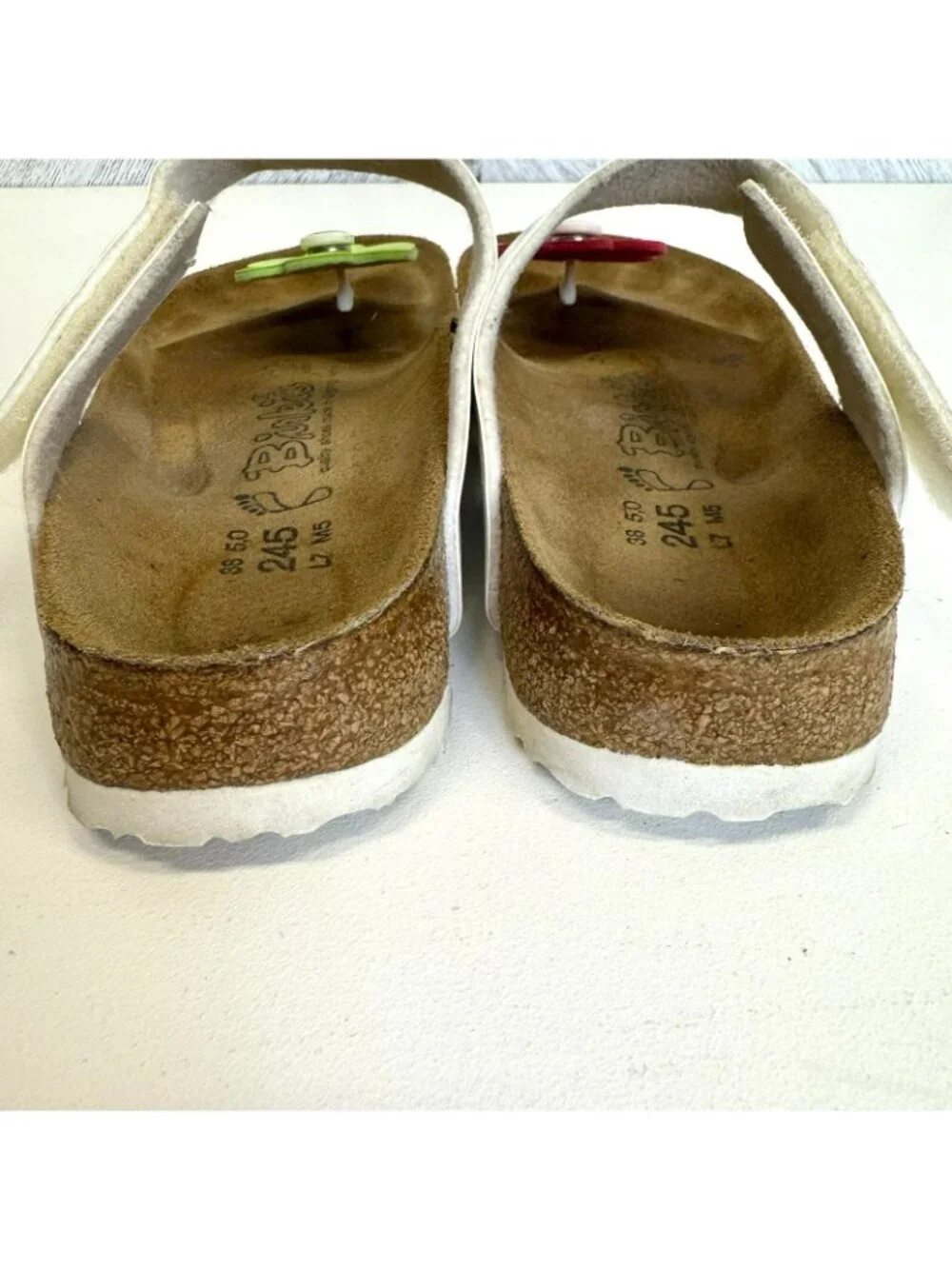 Birkenstock Birki's Tofino Sandals White Interchangeable Flower Size 38 US 7